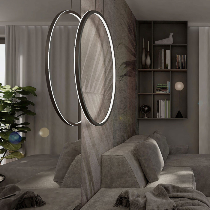 Light Prestige Lampa wisząca Mirror czarna LED CCT LP-999/1P L BK CCT