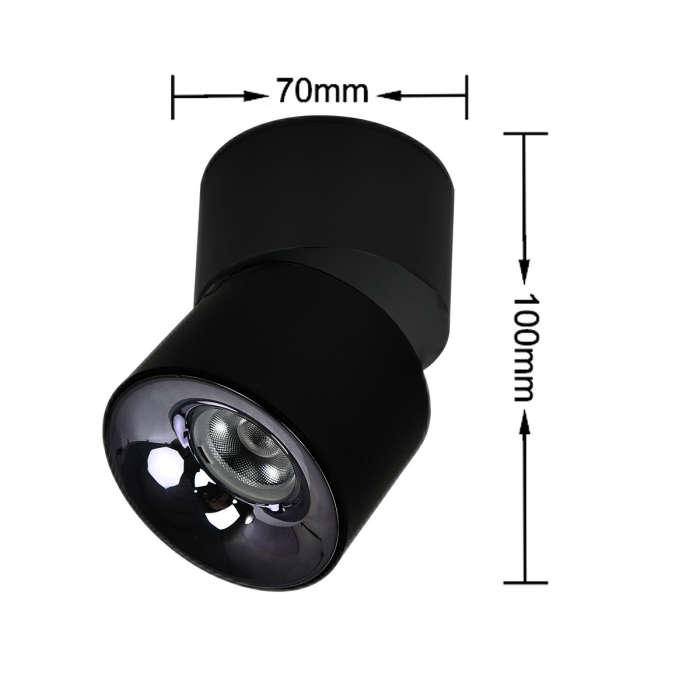 Light Prestige Ruchoma oprawa natynkowa Brema czarna LED CCT LP-2626/1RM BK movable