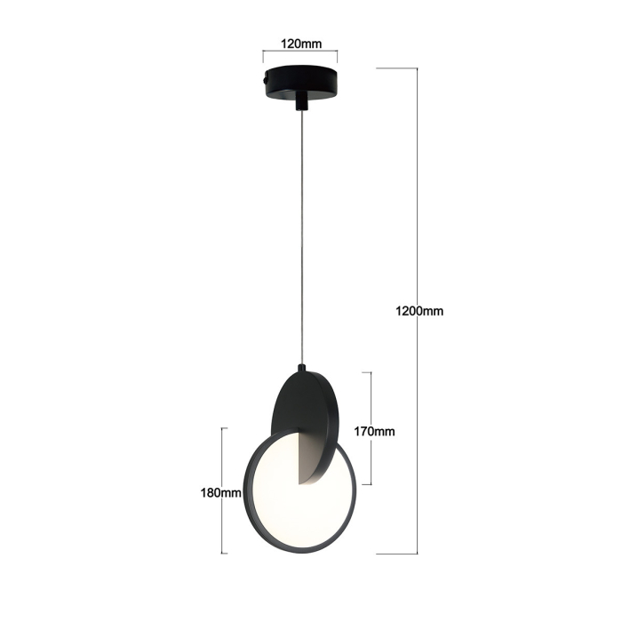 Light Prestige Lampa wisząca Circlo czarna LED CCT LP-1311/1P BK