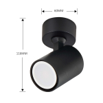 Light Prestige Spot Snow New 1 czarny 1xGU10 LP-731N/1W BK