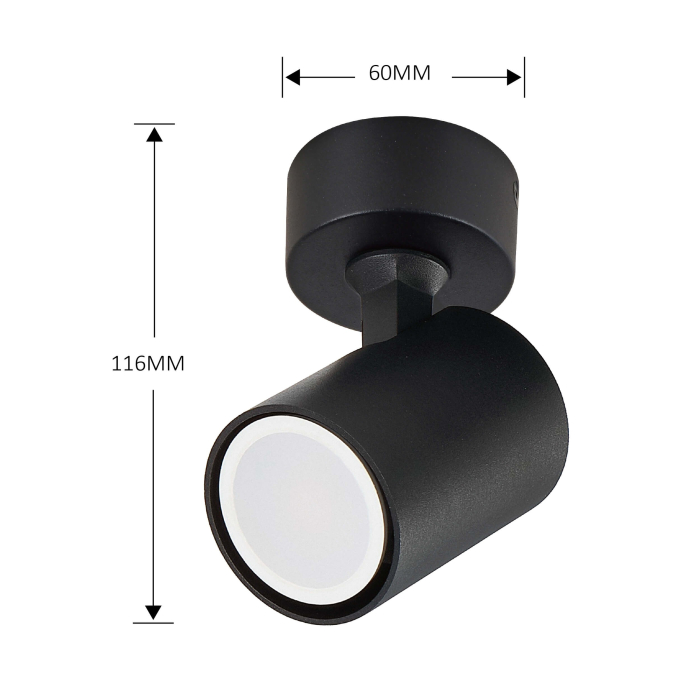 Light Prestige Spot Snow New 1 czarny 1xGU10 LP-731N/1W BK