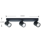 Light Prestige Spot Snow New 3 czarny 3xGU10 LP-731N/3W BK