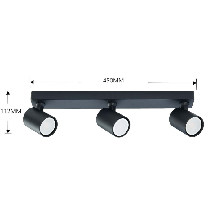 Light Prestige Spot Snow New 3 czarny 3xGU10 LP-731N/3W BK