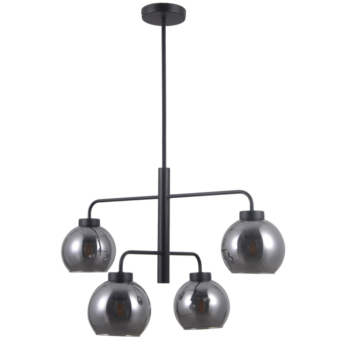Italux Poggi 4xE27 Wisząca Czarny mat PND-28028-4D