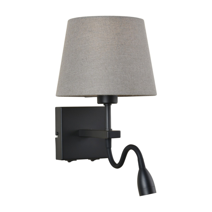 Italux Norte E27+LED 60W+3W 350lm 3000K Kinkiet Czarny mat WL-1122-2-BL-BM-RO-GR