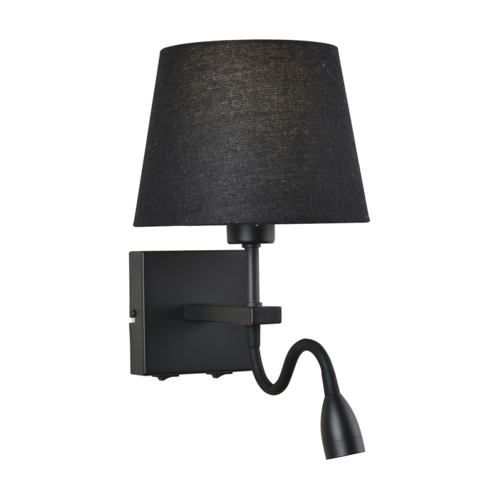 Italux Norte E27+LED 60W+3W 350lm 3000K Kinkiet Czarny mat WL-1122-2-BL-BM-RO-BL