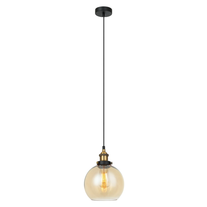 Italux Cardena 1xE27 Wisząca Czarny złoty MDM-4330/1 GD+AMB