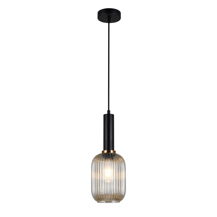 Italux Antiola 1xE27 Wisząca Czarny PND-5588-1M-BK+AMB