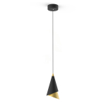 Italux Raalto LED 7.7W 290lm 3000K Wisząca Czarny Złoty PND-433128-1B