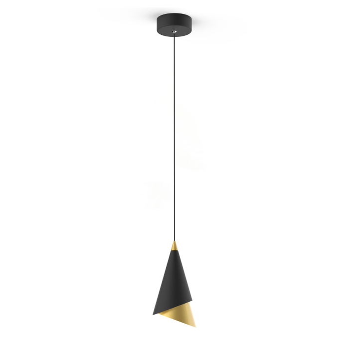 Italux Raalto LED 7.7W 290lm 3000K Wisząca Czarny Złoty PND-433128-1B
