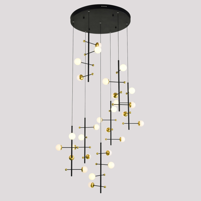 Italux Helmond LED 89W 4538lm 3000K Wisząca Czarny Złoty PND-43883-28