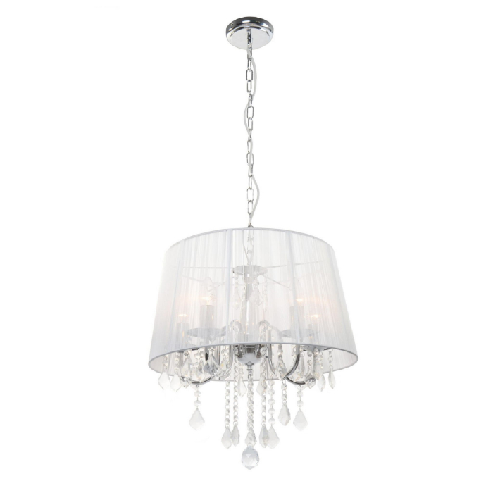 Light Prestige Mona biurkowa srebrna 3xE14 biały, srebrny LP-5005/1T srebrna
