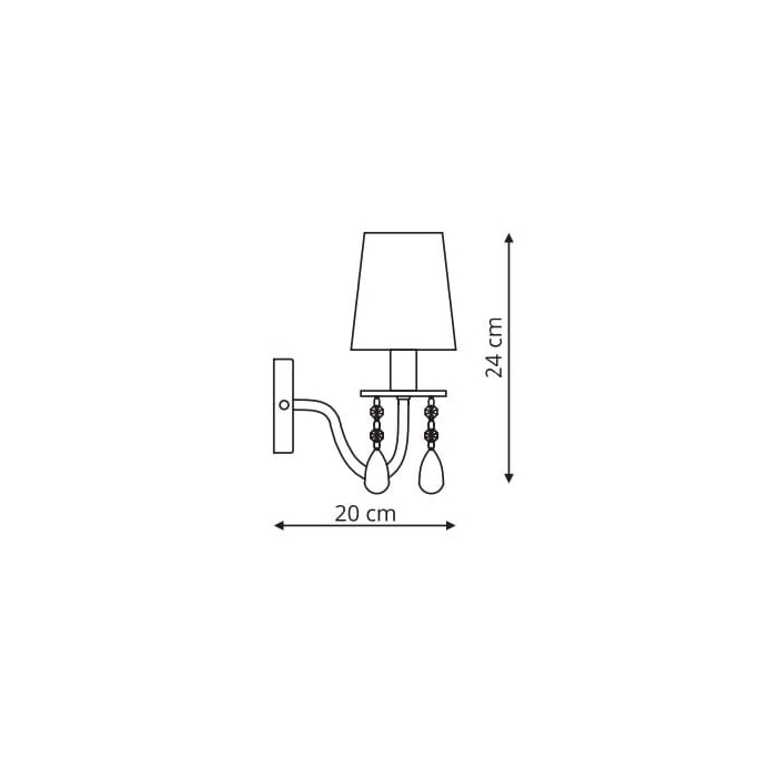 Light Prestige Mona kinkiet srebrny 1xE14 biały, srebrny LP-5005/1W srebrna