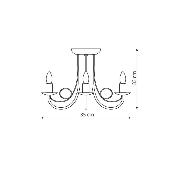 Light Prestige Perła 3 wisząca czarna 3xE14 czarny LP-020/3P black