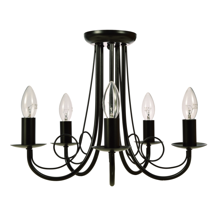 Light Prestige Perła 5 wisząca czarna 5xE14 czarny LP-020/5P black