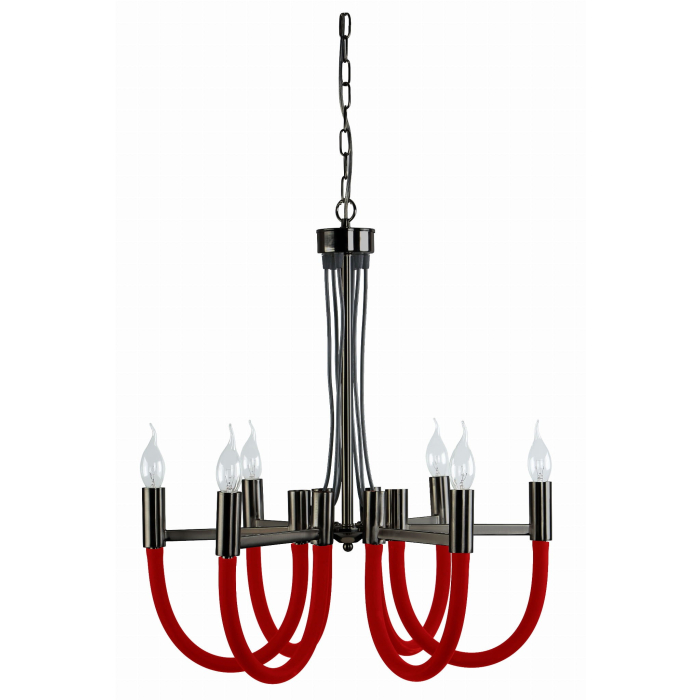 Light Prestige Como wisząca czarna 6xE14 Czarny/Nikiel LP-90103/6P BK