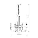 Light Prestige Como wisząca czarna 6xE14 Czarny/Nikiel LP-90103/6P BK