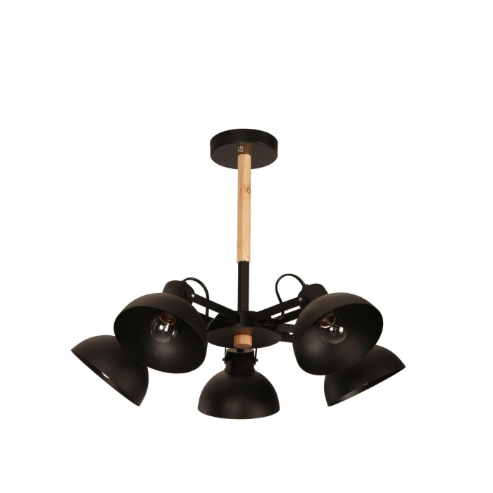 Light Prestige Terme 5 wisząca E27 czarny, drewno LP-4404/5P