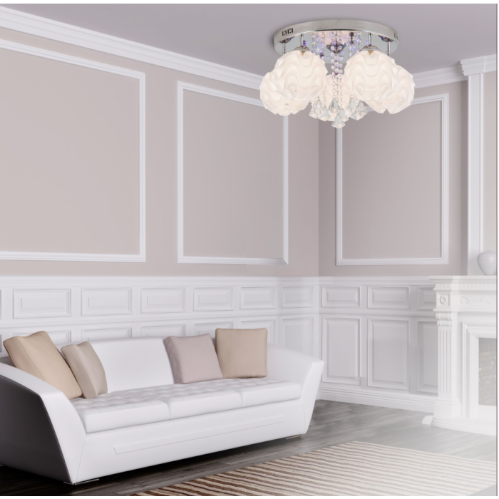 Light Prestige Sada 3 plafon E14 biały, srebrny LP-119/3C
