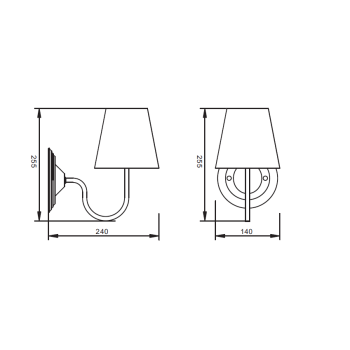 Light Prestige Werona kinkiet E14 czarny, biały LP-88439/1W