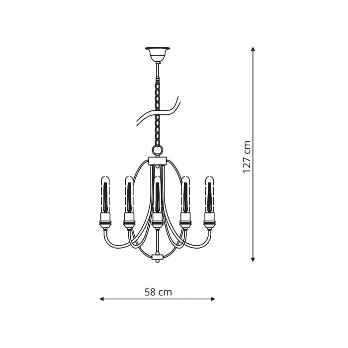 Light Prestige Canaria 5 wisząca E27 czarny LP-6704/5P