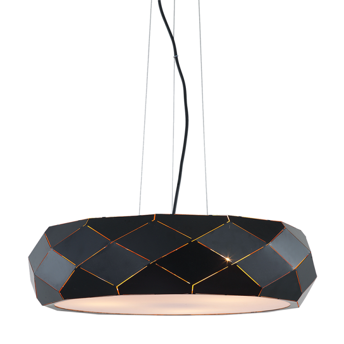 Light Prestige Reus wisząca czarna E27 czarny LP-8069/1P BK