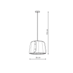 Light Prestige Vitoria wisząca mała E27 szary LP-6030/1P S