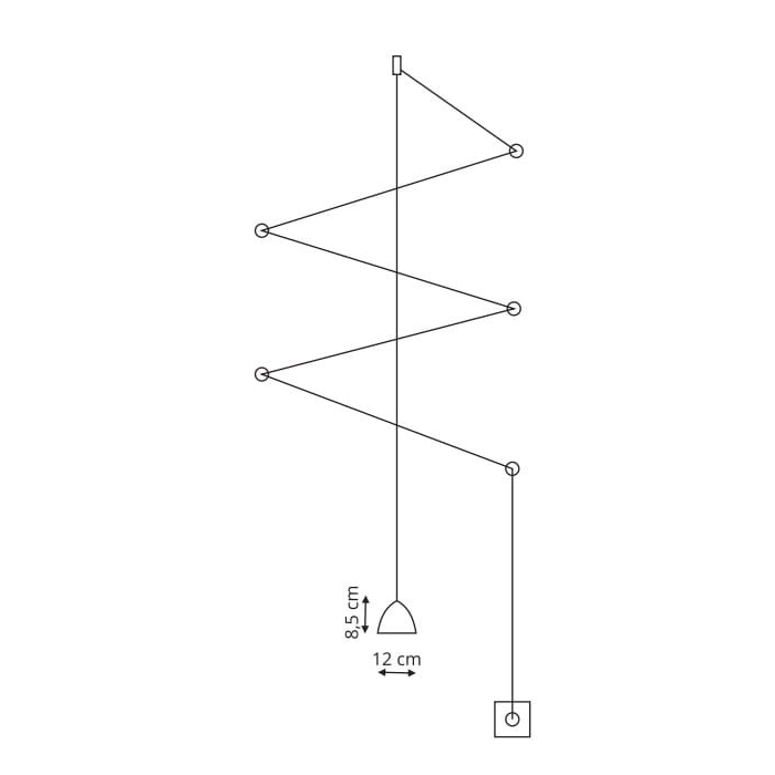 Light Prestige Zig-Zag LED czarny LP-1243/1P BK