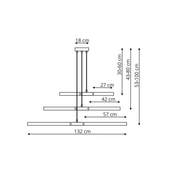 Light Prestige Lugano 3 wisząca LED brązowy/ czarny LP-2828/3P