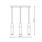 Light Prestige Fano 3 wiszaca LED czarny / biały LP-8012/3P