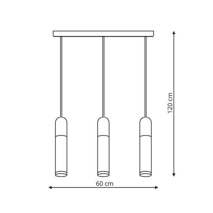 Light Prestige Fano 3 wiszaca LED czarny / biały LP-8012/3P