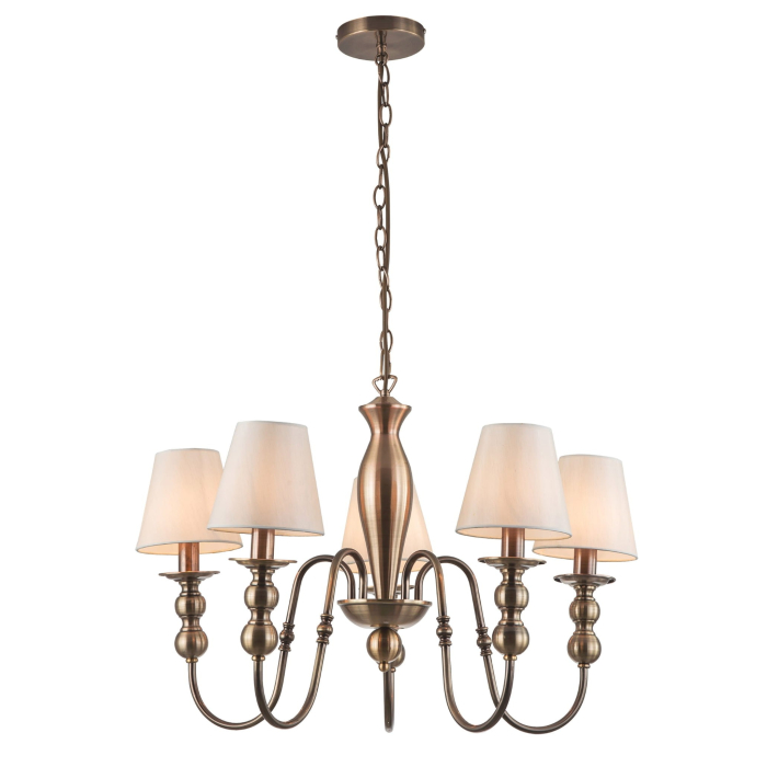 Light Prestige Grado 5 wisząca E14 biały / patyna LP-888/5P