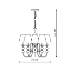 Light Prestige Grado 5 wisząca E14 biały / patyna LP-888/5P