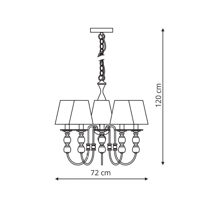 Light Prestige Grado 5 wisząca E14 biały / patyna LP-888/5P
