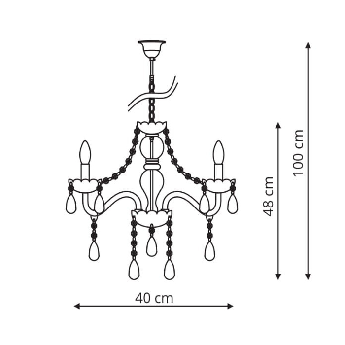 Light Prestige Cristallo 3 wisząca  E14 transparentny LP-2940/3P