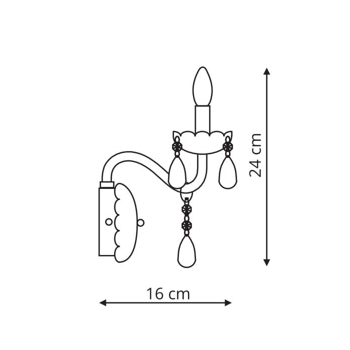 Light Prestige Cristallo kinkiet  E14 transparentny LP-2940/1W