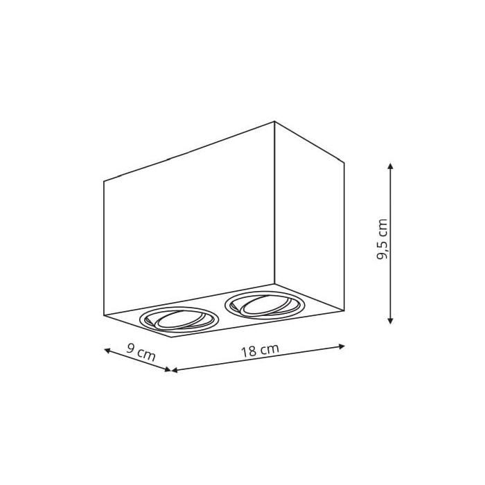 Light Prestige Lyon 2 oprawa natynkowa czarna GU10  LP-5881/2SM BK