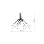 Light Prestige Spin 5 wisząca E27 czarny LP-1313/5P BK