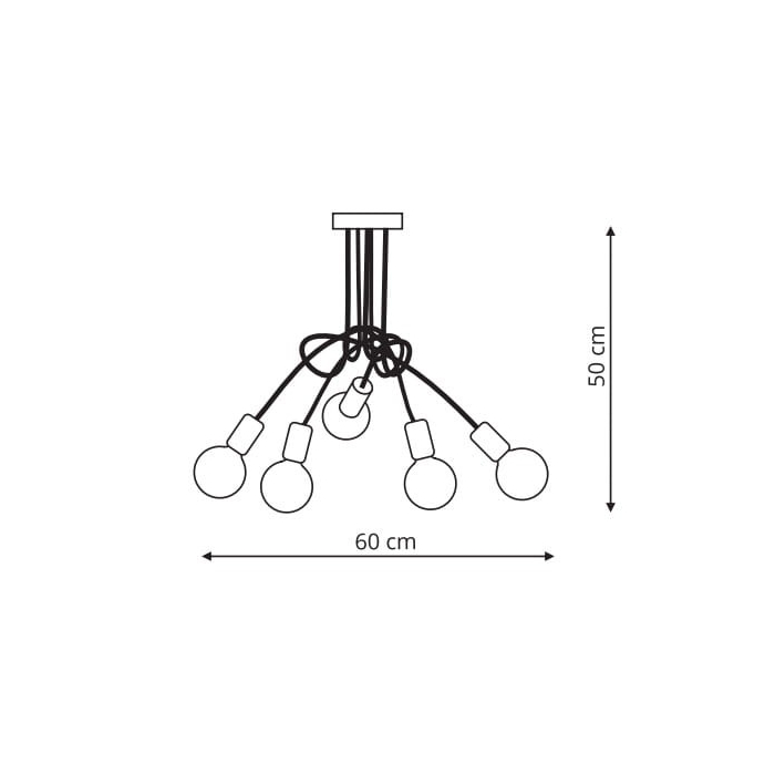 Light Prestige Spin 5 wisząca E27 czarny LP-1313/5P BK