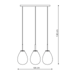 Light Prestige Fondi 3 linia wisząca E14 czarny LP-1214/3L