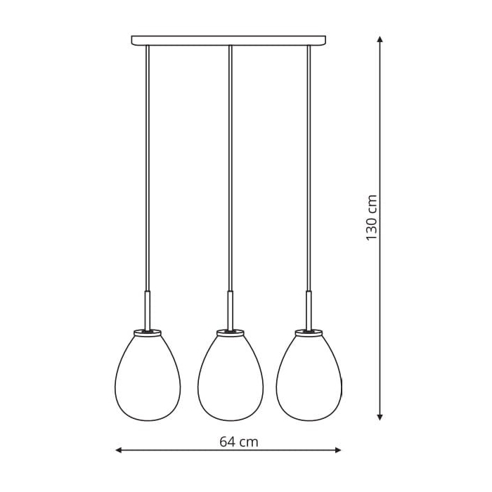 Light Prestige Fondi 3 linia wisząca E14 czarny LP-1214/3L