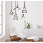 Light Prestige Moderno wisząca duża E27 E27 czarny/brązowy LP-1221/1P B E27 BK