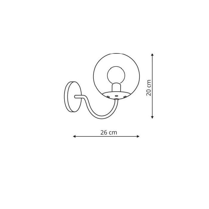 Light Prestige Hook kinkiet czarny E27 czarny/ bursztynowy klosz LP-125/1W BK