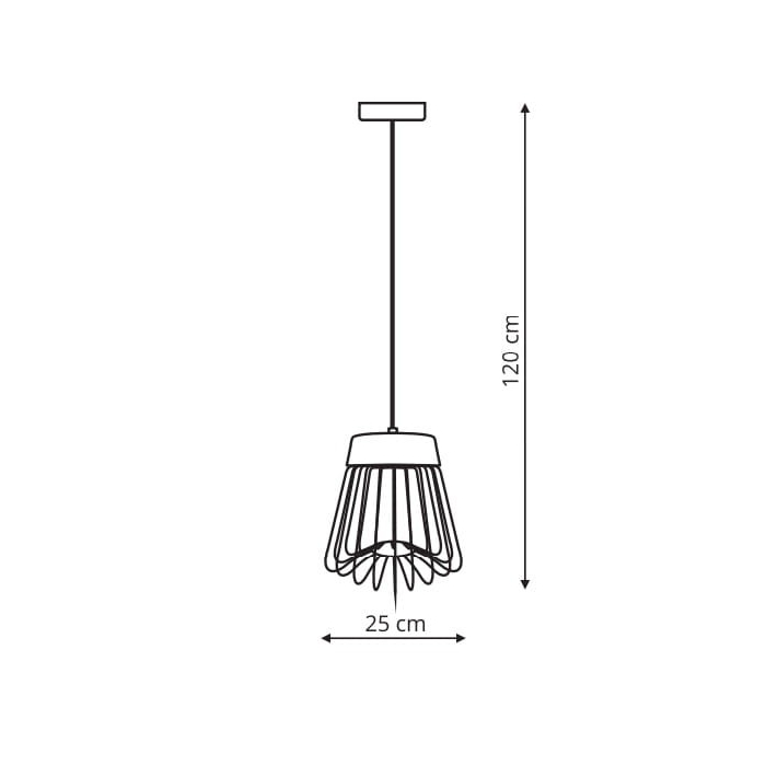 Light Prestige Nido wisząca czarna E27 czarny/drewno LP-128/1P BK