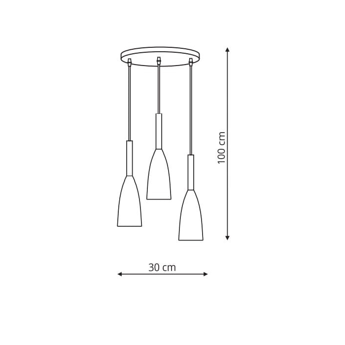 Light Prestige Solin 3 wisząca szara E27 szary LP-181/3P GR