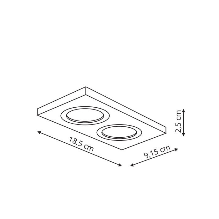 Light Prestige Metis 2 podtynkowa czarna GU10 czarny LP-2780/2RS BK