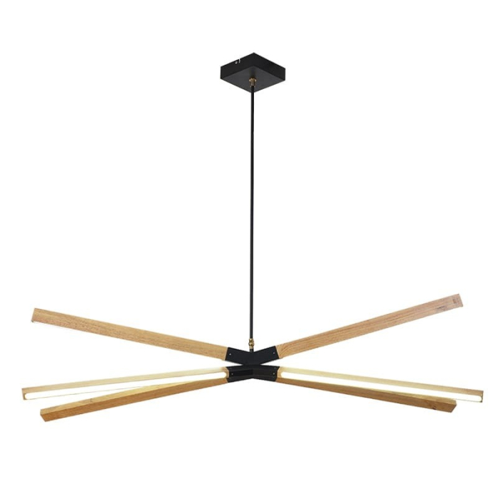 Light Prestige Lugano 6 wiszaca - 97 cm LED czarny/drewno LP-2828/6P - 97
