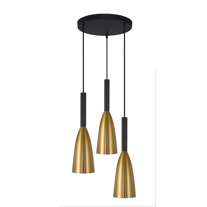 Light Prestige Solin 3 wisząca talerz złota  E27 złoty/czarny LP-181/3P GD