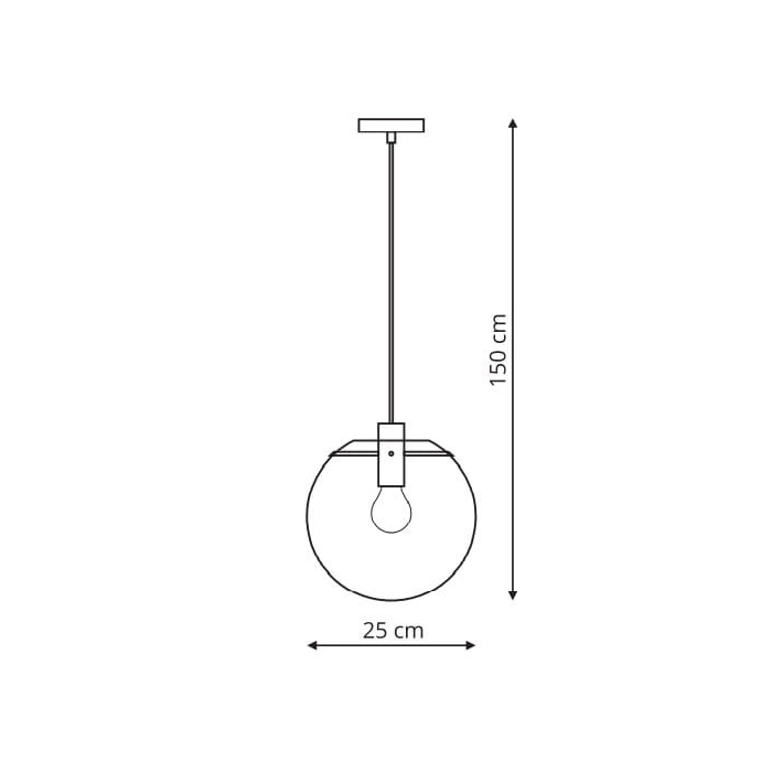 Light Prestige Puerto wisząca średnia czarna E27 czarny LP-004/1P M BK