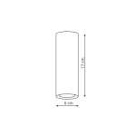 Light Prestige Manacor oczko białe  ze złotym ringiem 17 cm GU10 biały LP-232/1D - 170 WH/GD